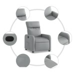 vidaXL Fotoliu rabatabil, gri deschis, material textil