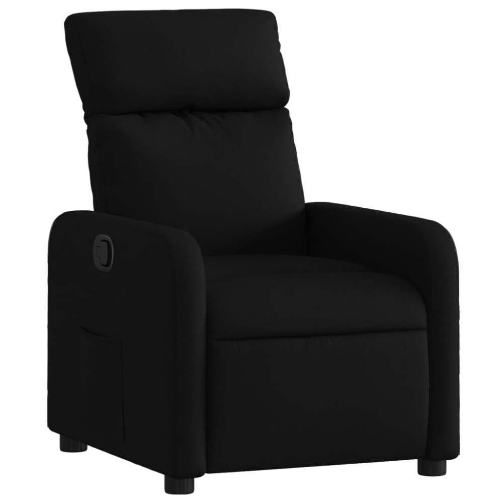 vidaXL Fotoliu rabatabil, negru, material textil