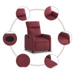 vidaXL Fotoliu rabatabil, roșu vin, material textil vidaXL Fotoliu rabatabil, roșu vin, material textil