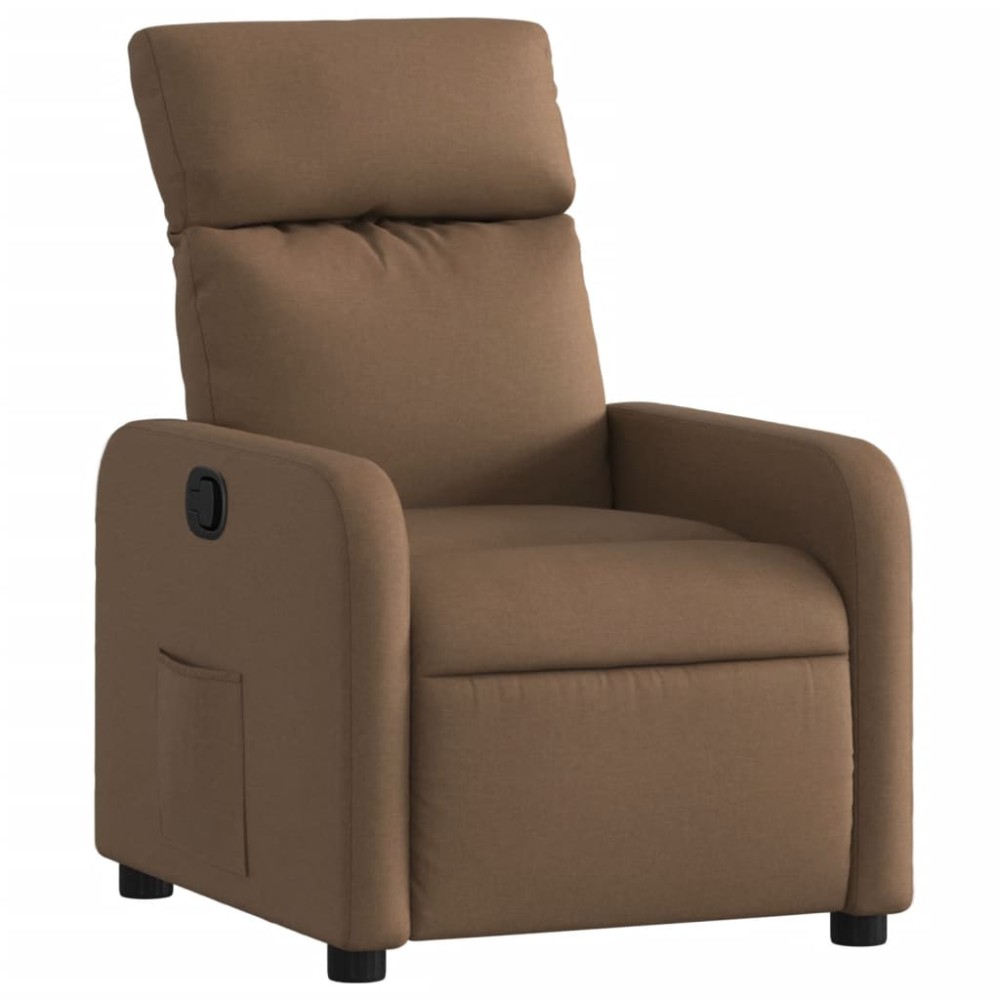 vidaXL Fotoliu rabatabil, maro, material textil
