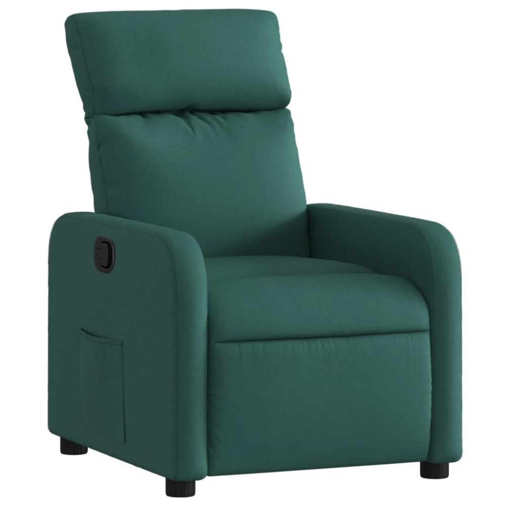 vidaXL Fotoliu rabatabil, verde închis, material textil