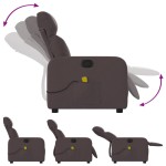 vidaXL Fotoliu de masaj rabatabil, maro închis, material textil