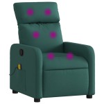 vidaXL Fotoliu de masaj rabatabil, verde închis, material textil vidaXL Fotoliu de masaj rabatabil, verde închis, material textil