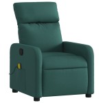 vidaXL Fotoliu de masaj rabatabil, verde închis, material textil vidaXL Fotoliu de masaj rabatabil, verde închis, material textil