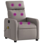 vidaXL Fotoliu de masaj rabatabil, gri taupe, material textil