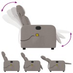 vidaXL Fotoliu de masaj rabatabil, gri taupe, material textil