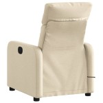 vidaXL Fotoliu rabatabil de masaj, crem, material textil