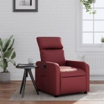 vidaXL Fotoliu rabatabil, roșu vin, piele ecologică vidaXL Fotoliu rabatabil, roșu vin, piele ecologică