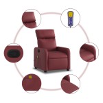 vidaXL Fotoliu de masaj rabatabil, roșu vin, piele ecologică vidaXL Fotoliu de masaj rabatabil, roșu vin, piele ecologică