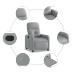 vidaXL Fotoliu rabatabil, gri deschis, material textil