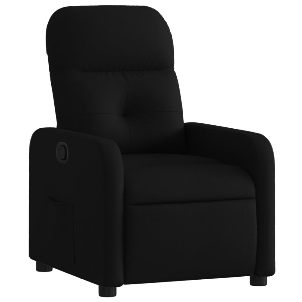 vidaXL Fotoliu rabatabil, negru, material textil