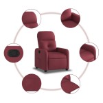 vidaXL Fotoliu rabatabil, roșu vin, material textil vidaXL Fotoliu rabatabil, roșu vin, material textil