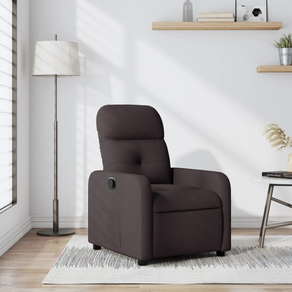 vidaXL Fotoliu rabatabil, maro închis, material textil
