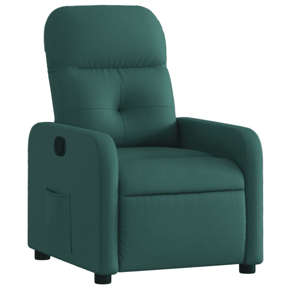vidaXL Fotoliu rabatabil, verde închis, material textil