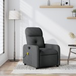 vidaXL Fotoliu de masaj rabatabil, gri închis, material textil
