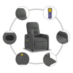 vidaXL Fotoliu de masaj rabatabil, gri închis, material textil
