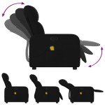 vidaXL Fotoliu de masaj rabatabil, negru, material textil