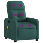 vidaXL Fotoliu de masaj rabatabil, verde închis, material textil vidaXL Fotoliu de masaj rabatabil, verde închis, material textil