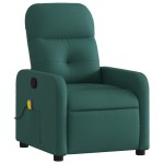 vidaXL Fotoliu de masaj rabatabil, verde închis, material textil vidaXL Fotoliu de masaj rabatabil, verde închis, material textil