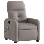 vidaXL Fotoliu de masaj rabatabil, gri taupe, material textil