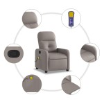 vidaXL Fotoliu de masaj rabatabil, gri taupe, material textil
