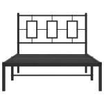 vidaXL Cadru de pat din metal cu tăblie, negru, 100x200 cm