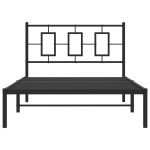 vidaXL Cadru de pat din metal cu tăblie, negru, 107x203 cm