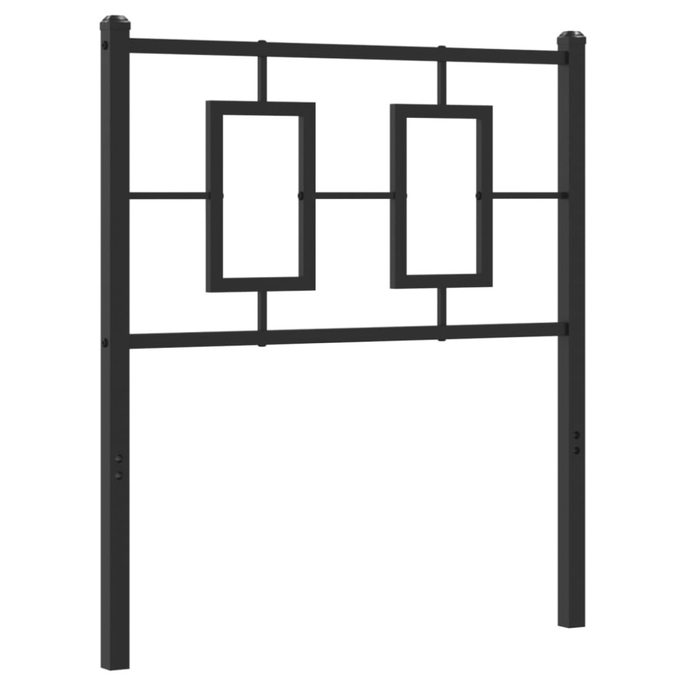 vidaXL Tăblie de pat metalică, negru, 75 cm