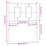 vidaXL Tăblie de pat metalică, negru, 75 cm