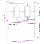 vidaXL Tăblie de pat metalică, negru, 80 cm