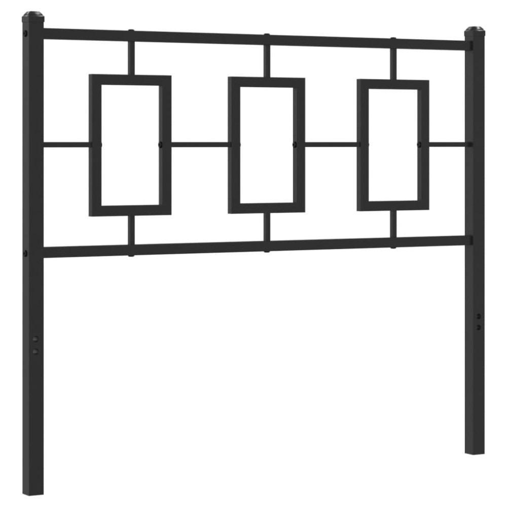 vidaXL Tăblie de pat metalică, negru, 100 cm