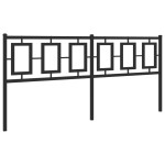vidaXL Tăblie de pat metalică, negru, 180 cm