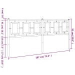 vidaXL Tăblie de pat metalică, negru, 180 cm