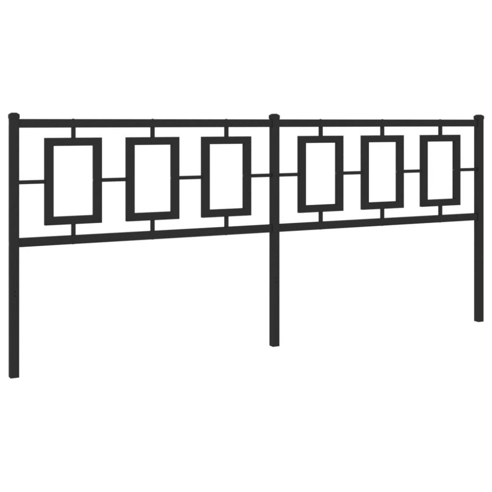 vidaXL Tăblie de pat metalică, negru, 200 cm