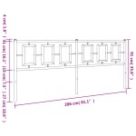 vidaXL Tăblie de pat metalică, negru, 200 cm