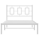 vidaXL Cadru de pat din metal cu tăblie, alb, 100x200 cm