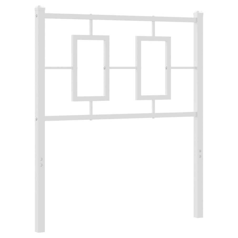 vidaXL Tăblie de pat metalică, alb, 75 cm