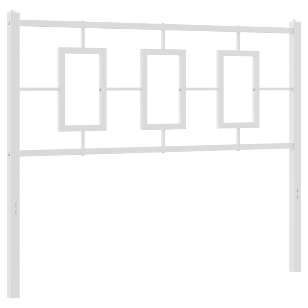 vidaXL Tăblie de pat metalică, alb, 107 cm