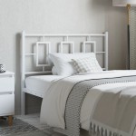 vidaXL Tăblie de pat metalică, alb, 107 cm