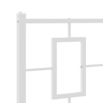 vidaXL Tăblie de pat metalică, alb, 107 cm