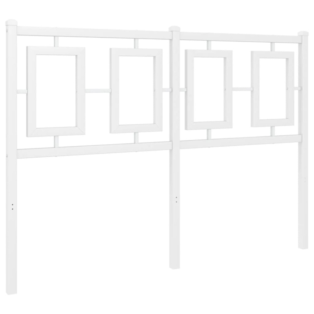 vidaXL Tăblie de pat metalică, alb, 120 cm