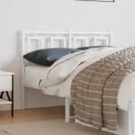vidaXL Tăblie de pat metalică, alb, 120 cm