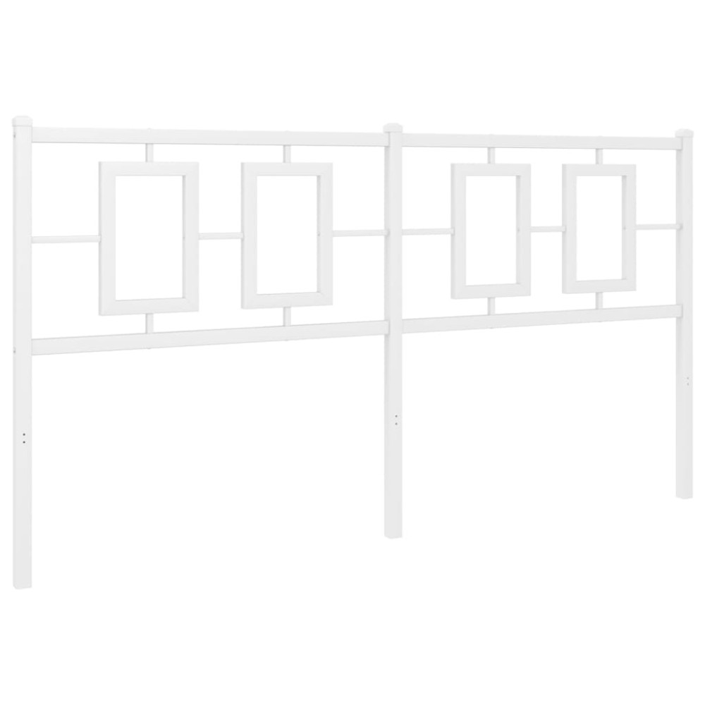 vidaXL Tăblie de pat metalică, alb, 150 cm