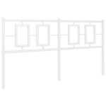 vidaXL Tăblie de pat metalică, alb, 150 cm