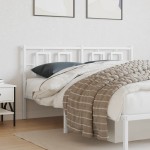 vidaXL Tăblie de pat metalică, alb, 150 cm