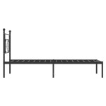 vidaXL Cadru de pat din metal cu tăblie, negru, 107x203 cm