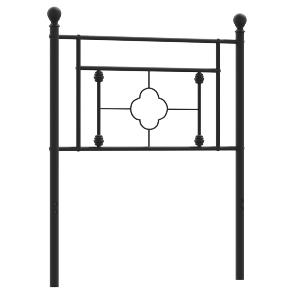 vidaXL Tăblie de pat metalică, negru, 75 cm