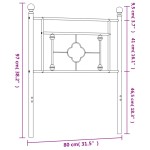 vidaXL Tăblie de pat metalică, negru, 75 cm