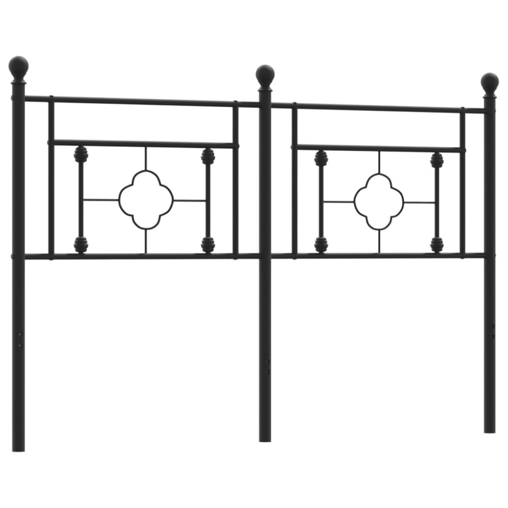 vidaXL Tăblie de pat metalică, negru, 140 cm