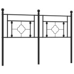 vidaXL Tăblie de pat metalică, negru, 140 cm